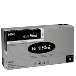 MaiMed 100 Gants Noir En Nitrile
