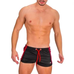 Barcode Berlin Short Byron Bandes Rouges 5 Barcode Berlin Short Byron Bandes Rouges -Pas Cher Vestiaire Fetish Magasin barcode berlin short byron bandes rouges 2