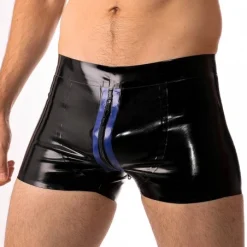 RoB Latex Et Néoprène Boxer Zoom Fullzip Noir Et Bleu Latex -Pas Cher Vestiaire Fetish Magasin boxer zoom fullzip noir et bleu latex 2