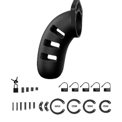 Cage De Chasteté Souple "21" (noire) - Mancage 6 Cage De Chasteté Souple "21" (noire) - Mancage -Pas Cher Vestiaire Fetish Magasin cage de chastete souple 21 noire mancage 2