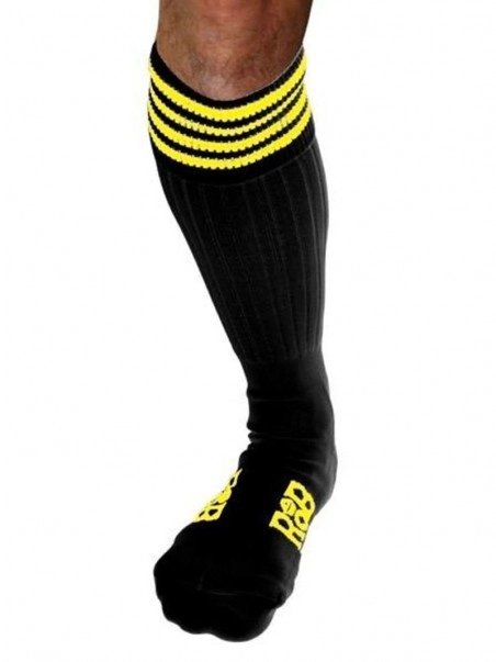 RoB Accessoires Chaussettes Sneaker Noires Bandes Jaunes 1 RoB Accessoires Chaussettes Sneaker Noires Bandes Jaunes