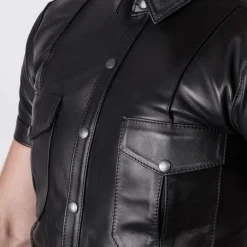 Bruthal Gear Chemise Cuir Slim Fit Premium -Pas Cher Vestiaire Fetish Magasin chemise cuir slim fit premium 2