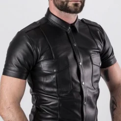 Bruthal Gear Chemise Cuir Slim Fit Premium -Pas Cher Vestiaire Fetish Magasin chemise cuir slim fit premium 4