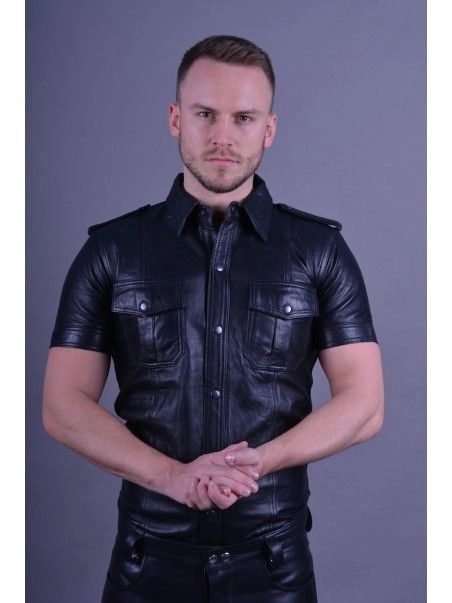 Mr. Riegillio Chemise En Cuir Manches Courtes - Mr Riegillio 2 Mr. Riegillio Chemise En Cuir Manches Courtes - Mr Riegillio – Image 2