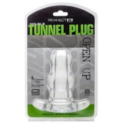 Double Plug Tunnel Creux (translucide) - Perfect Fit 5 Double Plug Tunnel Creux (translucide) - Perfect Fit -Pas Cher Vestiaire Fetish Magasin double plug tunnel translucide perfect fit 5