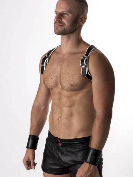 RoB Accessoires Harnais Epaules Bords Blancs En Cuir Souple 1 RoB Accessoires Harnais Epaules Bords Blancs En Cuir Souple