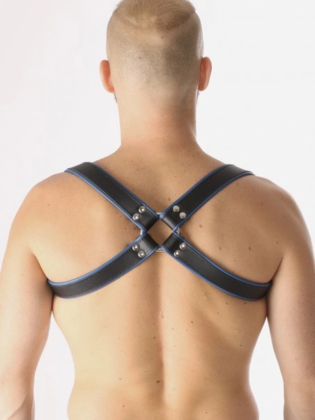 RoB Accessoires Harnais Epaules Bords Bleus En Cuir Souple 3 RoB Accessoires Harnais Epaules Bords Bleus En Cuir Souple – Image 3