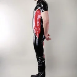 Jeans Bicolore Contrast - Latex 101 -Pas Cher Vestiaire Fetish Magasin jeans bicolore contrast latex 101 4