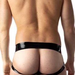 RoB Latex Et Néoprène Jockbrief Zip Rouge/noir Latex -Pas Cher Vestiaire Fetish Magasin jockbrief zip rouge noir latex 2