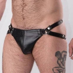 Rob Jockstrap Coque Amovible Cuir 7 Rob Jockstrap Coque Amovible Cuir -Pas Cher Vestiaire Fetish Magasin jockstrap coque amovible cuir 8