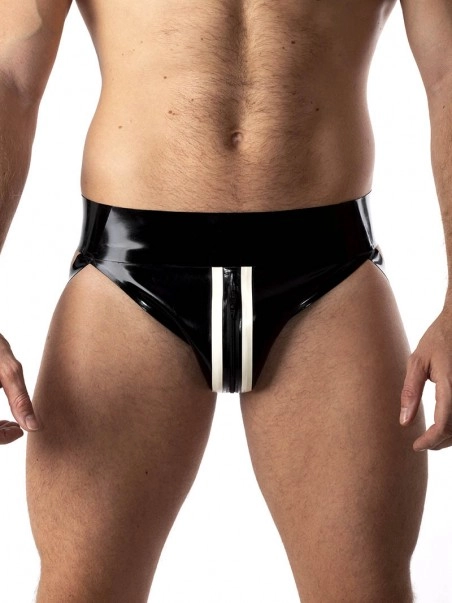 RoB Latex Et Néoprène Jockstrap Zip Blanc/noir Latex 1 RoB Latex Et Néoprène Jockstrap Zip Blanc/noir Latex