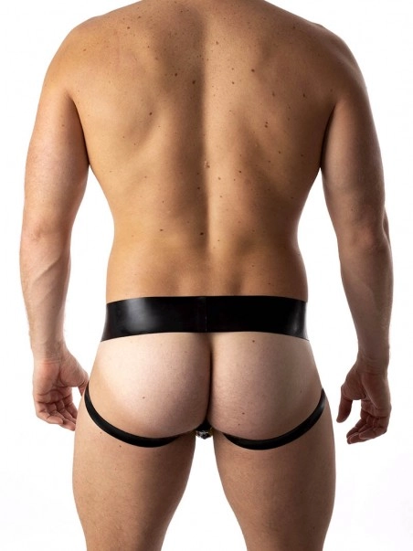 RoB Latex Et Néoprène Jockstrap Zip Jaune/noir Latex 3 RoB Latex Et Néoprène Jockstrap Zip Jaune/noir Latex – Image 3