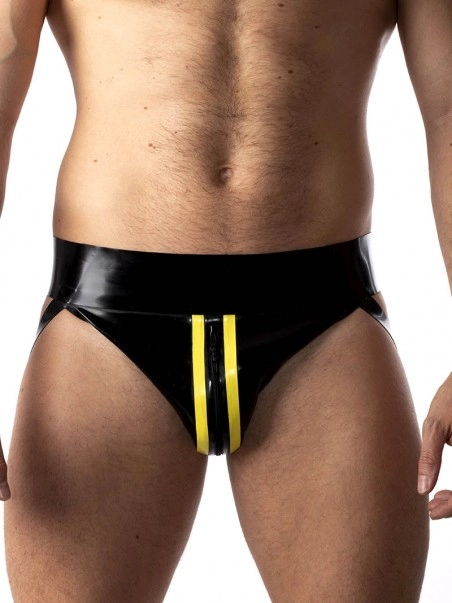 RoB Latex Et Néoprène Jockstrap Zip Jaune/noir Latex 1 RoB Latex Et Néoprène Jockstrap Zip Jaune/noir Latex