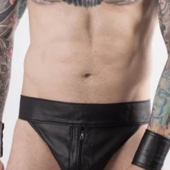 Rob Jockstrap Zippé Cuir -Pas Cher Vestiaire Fetish Magasin jockstrap zippe cuir 2