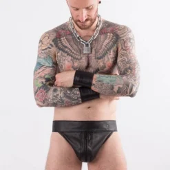 Rob Jockstrap Zippé Cuir -Pas Cher Vestiaire Fetish Magasin jockstrap zippe cuir 3