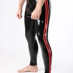 RoB Latex Et Néoprène Legging Fullzip Bandes Rouges -Pas Cher Vestiaire Fetish Magasin legging fullzip bandes rouges 2