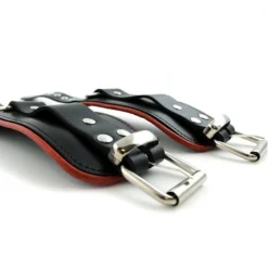 RoB Accessoires Menottes Cuir Chevilles Bords Rouges -Pas Cher Vestiaire Fetish Magasin menottes chevilles bords rouges cuir 4