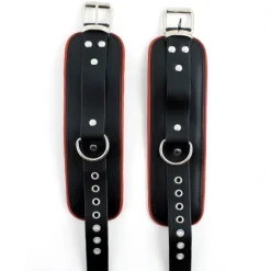 RoB Accessoires Menottes Cuir Chevilles Bords Rouges -Pas Cher Vestiaire Fetish Magasin menottes chevilles bords rouges cuir 5