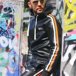 Mr. Riegillio Hoodie Simili-cuir