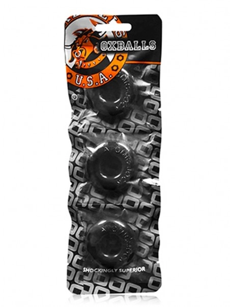 Oxballs Lot 3 Cockrings élastiques Noirs Ringer 3 Oxballs Lot 3 Cockrings élastiques Noirs Ringer – Image 3