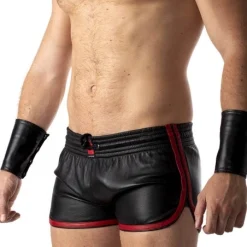Rob Short Cuir - Bandes Rouges