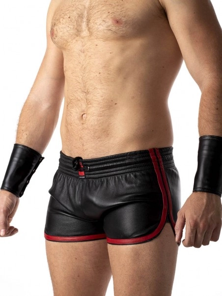 Rob Short Cuir - Bandes Rouges 1 Rob Short Cuir - Bandes Rouges