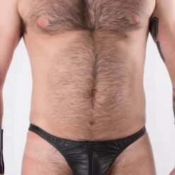 Rob String Zippé Cuir 5 Rob String Zippé Cuir -Pas Cher Vestiaire Fetish Magasin string zippe cuir 2