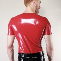 T-shirt Rouge En Latex - Latex 101 -Pas Cher Vestiaire Fetish Magasin t shirt rouge en latex latex 101 3