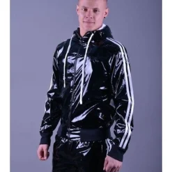 Mr. Riegillio Veste Sportswear PVC Ă Bandes Blanches - Mr Riegillio